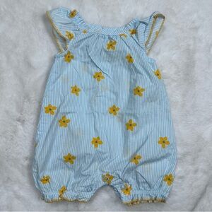 Carters Baby Girl Summer Floral Blue Romper